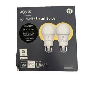 C By GE A19 LED Soft White Smart Bulbs Pack of 2 Google Dimmable 760 Lumens